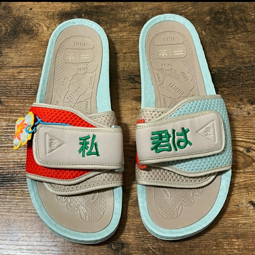NWT Unisex Adidas x Pharrell Williams Chancletas HU Slides - Picture 5 of 12